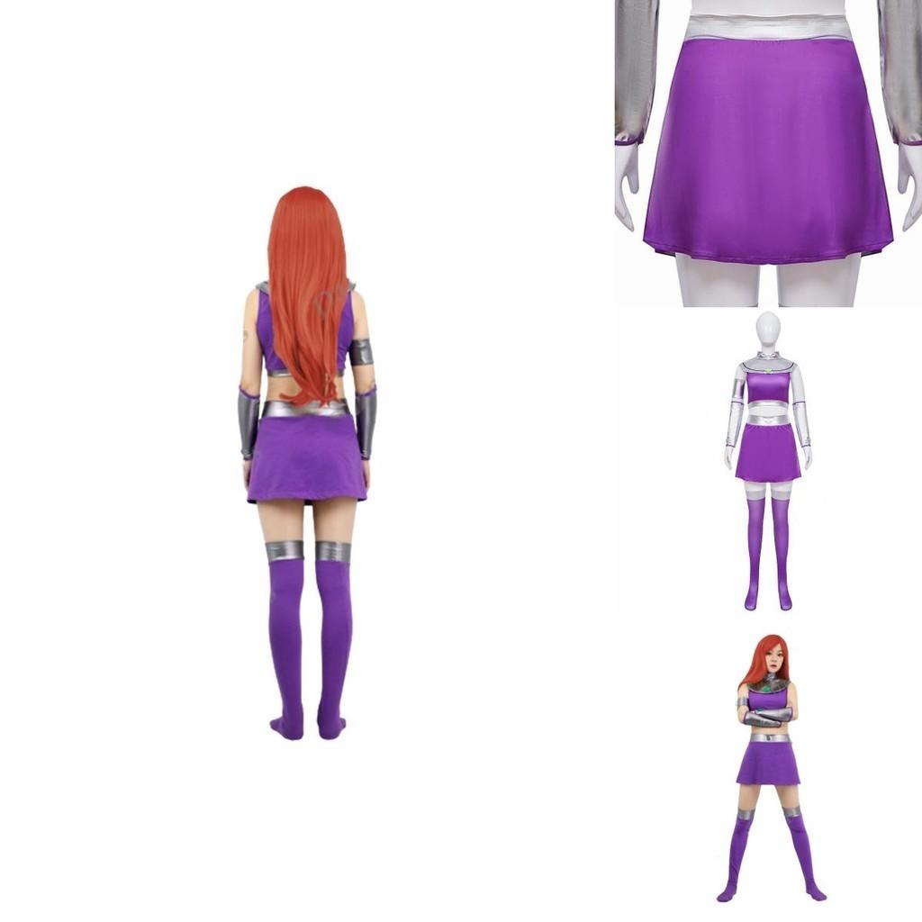 Lebendige Teen Titans Starfire Cosplay-Kostümperücke für Erwachsene, perfekt für Halloween, Maskenball und Comic Con