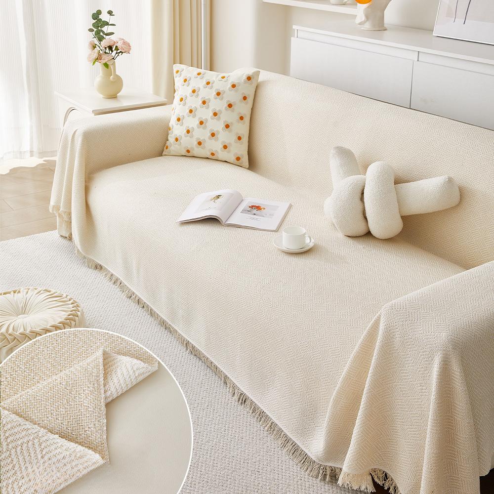 Sofa Towel Cover Cloth Ins Style Double-Sided Available Cotton Yarn Chenille Simple One-Piece Sofa Cushion Cover Towel All Wrapped Cover Cover