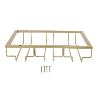 Porte-verres à vin inversé en fer forgé Style européen Porte-verres à vin suspendu Sous l'armoire Or