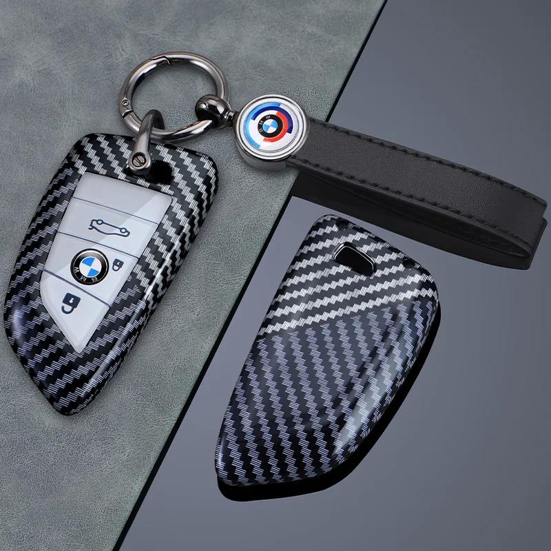 Hot 2025 Carbon Fiber Car Key Case Cover Shell Fob For BMW X1 X3 X5 X6 G20 G30 G01 G02 G05 F15 F16 G11 F48 1 3 5 6 7 8 Series Ac