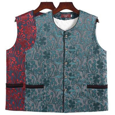 Elderly Women's Plus Velvet Vest – Spring, Autumn, Winter Cardigan Shawl for 70s-80s Grandma