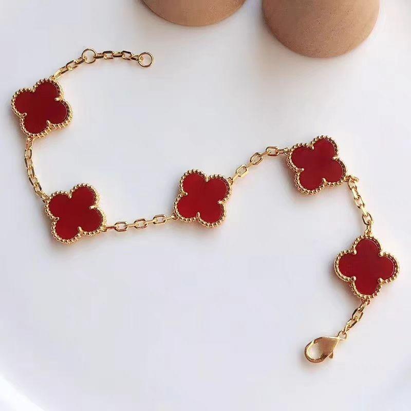 15MM Four-leaf Clover Five Flowers Bracelet Women 18K High-grade Fashion Does Not Lose Color Bracelet