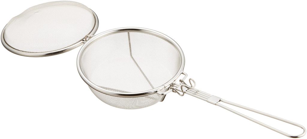 Kanda Kan Stainless Made in Wooden 043062 (Kanda) Stir-frying Net, Steel, Small, Japan, Handle, Stir-fryer,