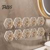 Bathroom Towel Hooks Hexagonal Self Adhesive Hooks, Water Ripple Pattern Design, Waterproof No Heavy Duty Wall Drilling Mounted for Towels Keys