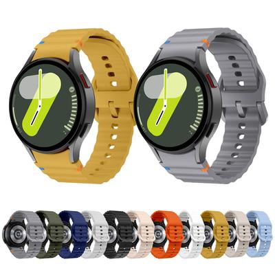 Uhrenarmband für Samsung Galaxy Watch 7 40mm 44mm Offizielles Gelbes Smartes Wellenförmiges Silikonarmband für Galaxy Watch FE 4 5 6 Armband