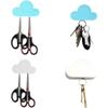 Магнитный настенный держатель для ключей Blue White Cloud, мощные магниты удерживают брелки, крючки-органайзер для ключей с клеем для входной двери (2 шт.)