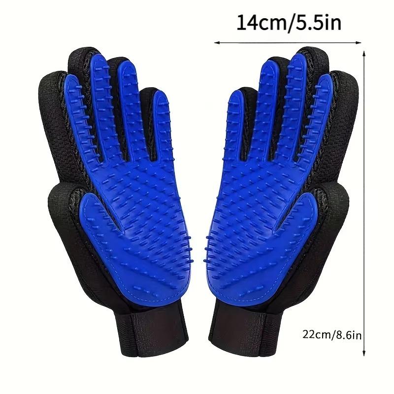 1 Pair Pet Grooming Gloves - Left & Right Hand Gentle Deshedding Mitts for Dogs & Cats - Professional Silicone Massage & Hair Remover Tool