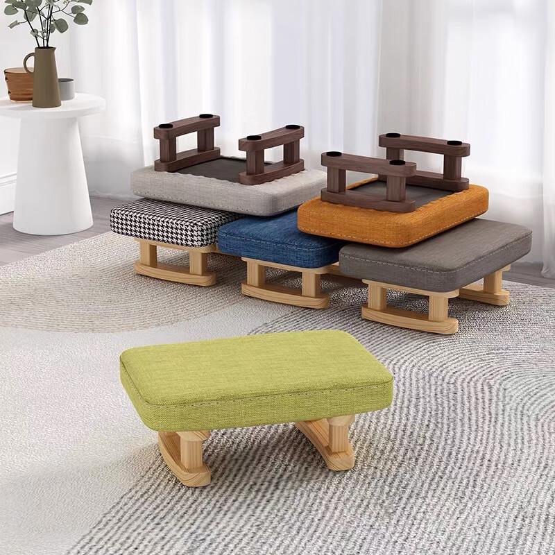 Creative Solid Wood Fabric Stool