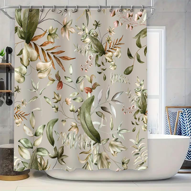 

Nature-Inspired Floral Bath Shower Curtain Waterproof Decorative Home Decor Customizable Lengths Available For Purchase On Aliex W60H190(CM)-1 Pcs