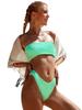 Women Swimsuit Bralette High Waist Bikini Sexy Swimsuit High Elasticity with Chest Pad Without Steel Support