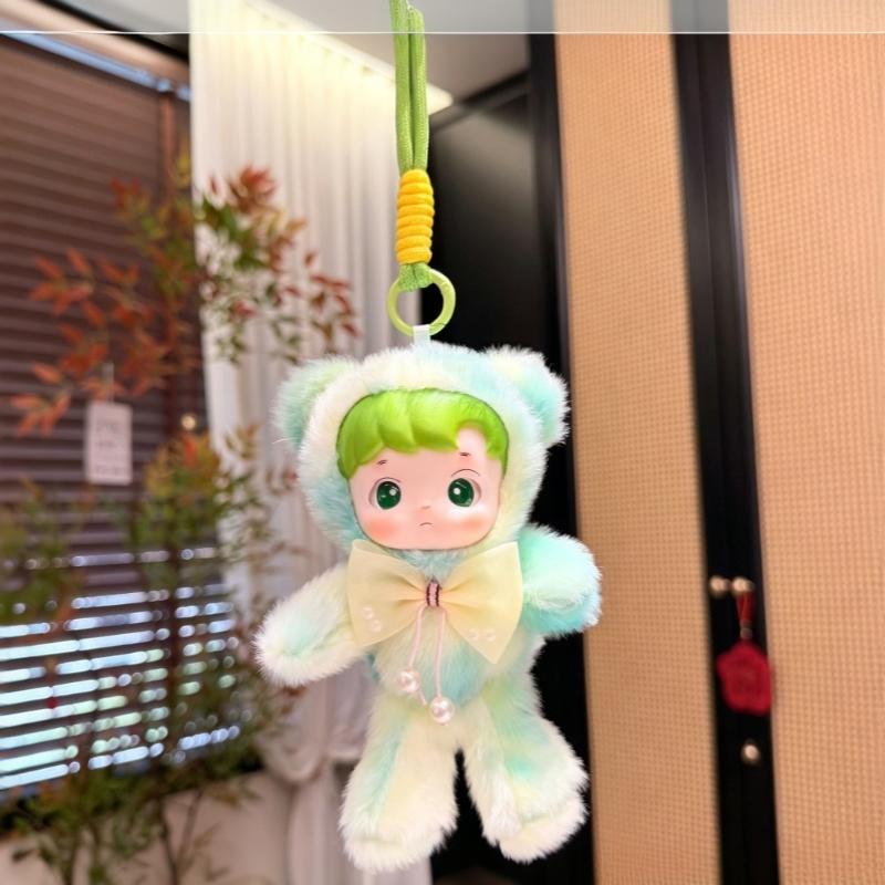 Cute Fluffy Plush Vinyl Doll Keychain Bag Pendant Birthday Gifts Cute Bag Charm Anime Figure Girls Gift