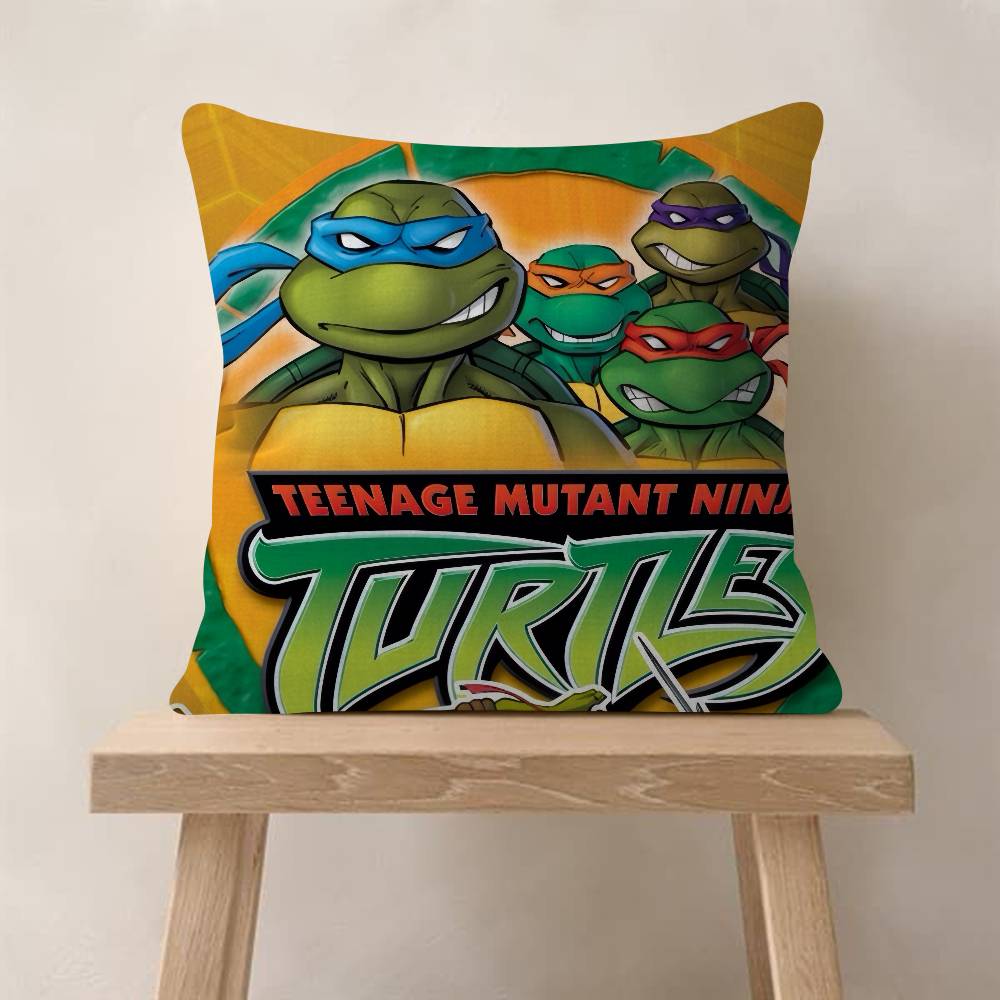 NNinja Movie TTurtles Pillow Covers Cartoon Sofa Decorative Home Doublesided Printing Short Plush Cute Cushion Cover