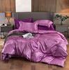 Solid Color Simulated Silk Bedding European And American Single Sheet Quilt Cover Pillowcase Four-Piece Set