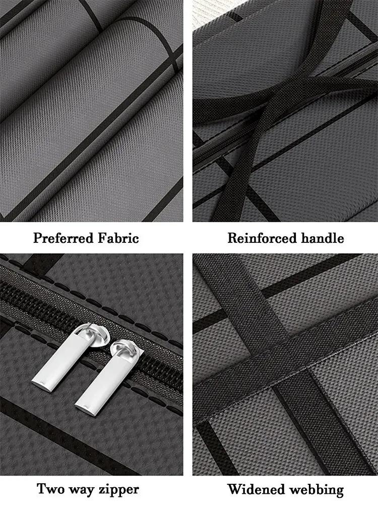 1PC Large Capacity and Super Load-bearing Black Composite Material Storage Bags, Dustproof and Moisture-proof with Zipper