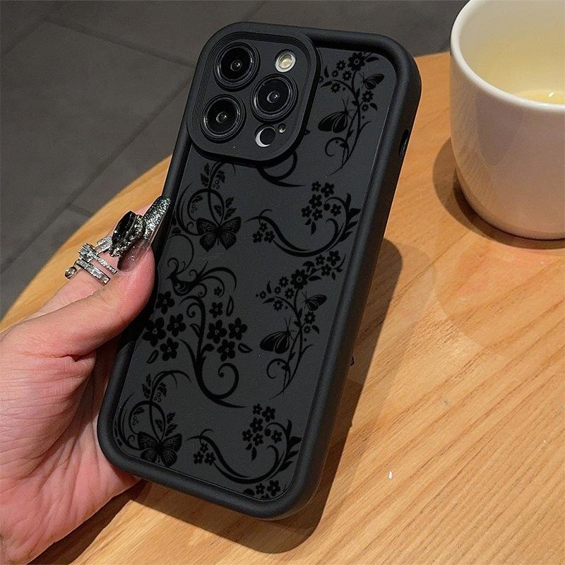 Butterfly Flower Suitable for Apple 13 mobile phone case iphone12promax cover 14/11 soft 15/16 anti-drop XS MAX