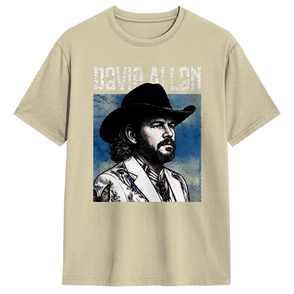 Lässiges T-Shirt Sommer David Allan Coe Trendige T-Shirts 100% Baumwolle T-Shirt für Unisex Y2K Basic Bedruckte Kurzarm-Tops