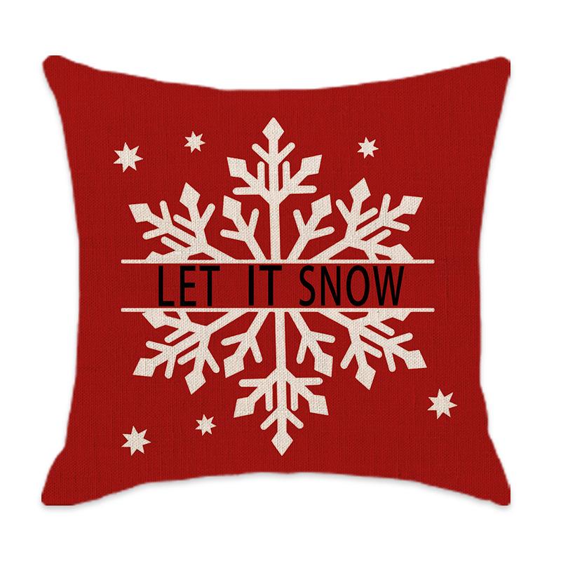 

Новая красная праздничная рождественская наволочка для дивана, спальни, с Санта-Клаусом, письмом, снежинкой, рождественская наволочка 45 * 45Cm-linen (excluding pillow core)