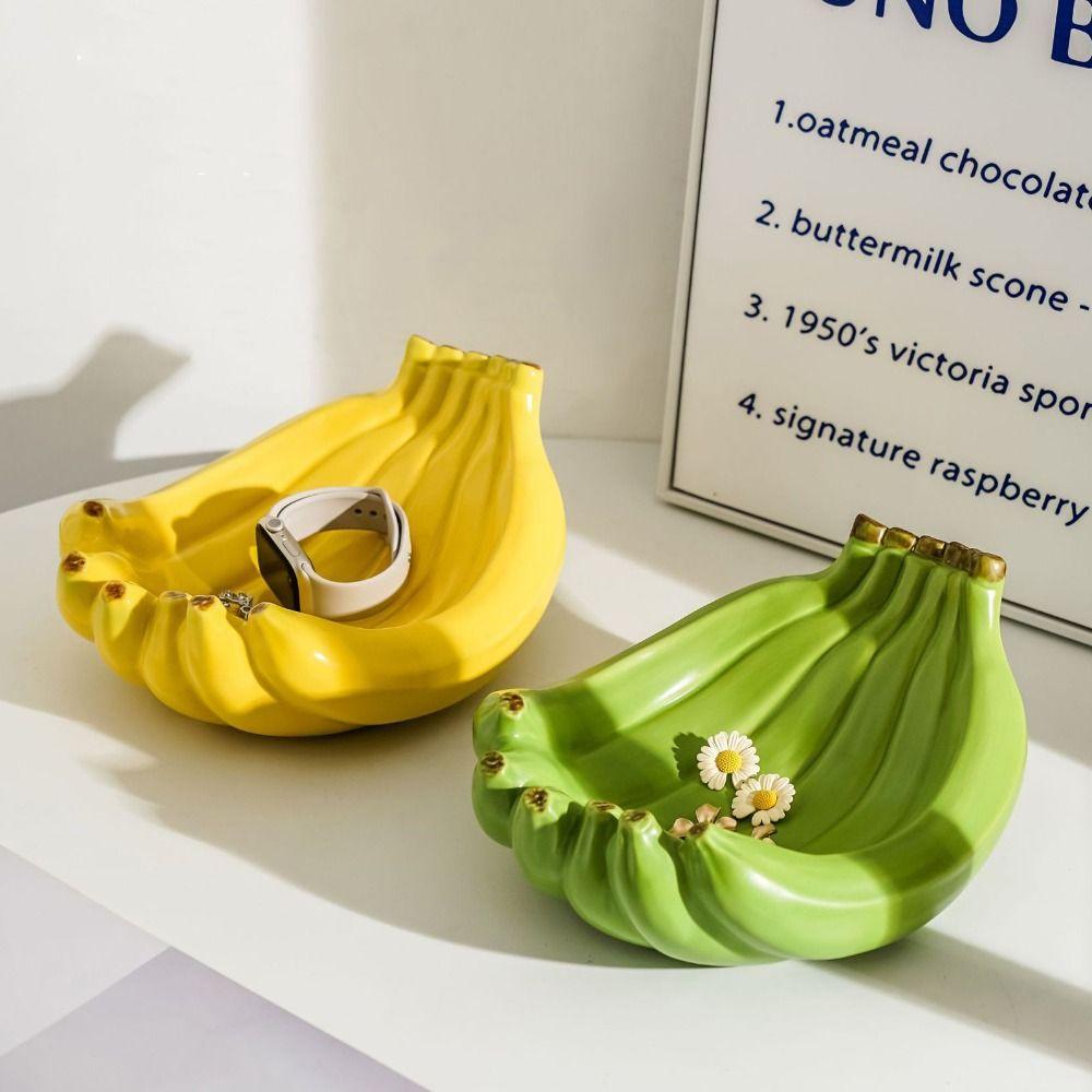 Creative Banana Shaped Storage Tray Ceramic Dessert Plate Tableware Storage Container  Snack
