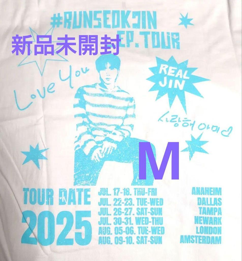 [USED] Rare BTS Jin Tour Photo T-Shirt White Size M