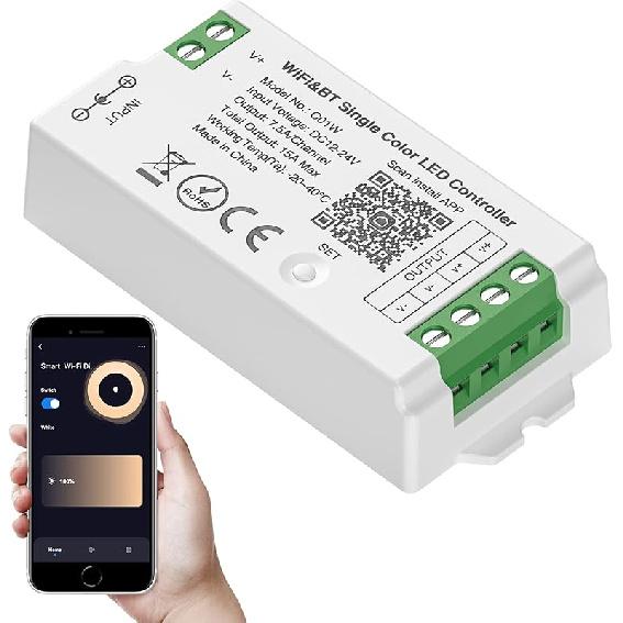 SEZO C03W WiFi Bluetooth RGB LED Strip Controller Group Control Support Tuya Smart Life APP/Voice Control Compatible with LM091 LM096 LM007 LM097 RGB