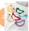 Children's Summer Color Block Short Sleeve T-shirt - Unisex Casual Fashion for Kindergarten Activities