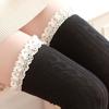 Women Lady Warm Cotton Thigh High Long Stockings Knit Over Knee Lace Socks
