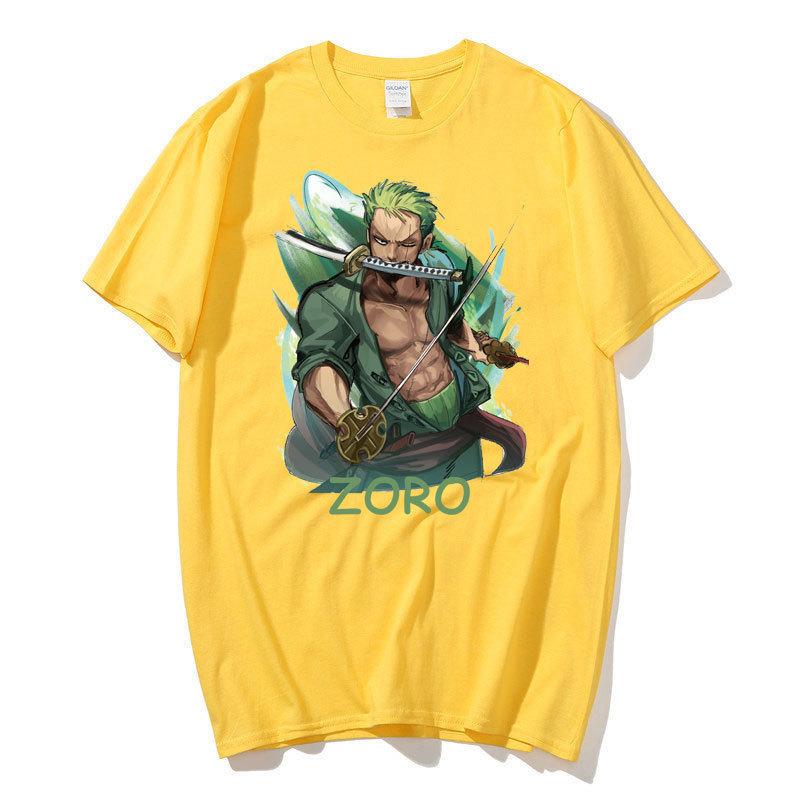 Anime ONE PIECE Roronoa Zoro Manga Graphic T Shirt Cartoon Printed Summer T-shirt Mens Women Casual Cotton Tee Shirt Oversized Streetwear Tops