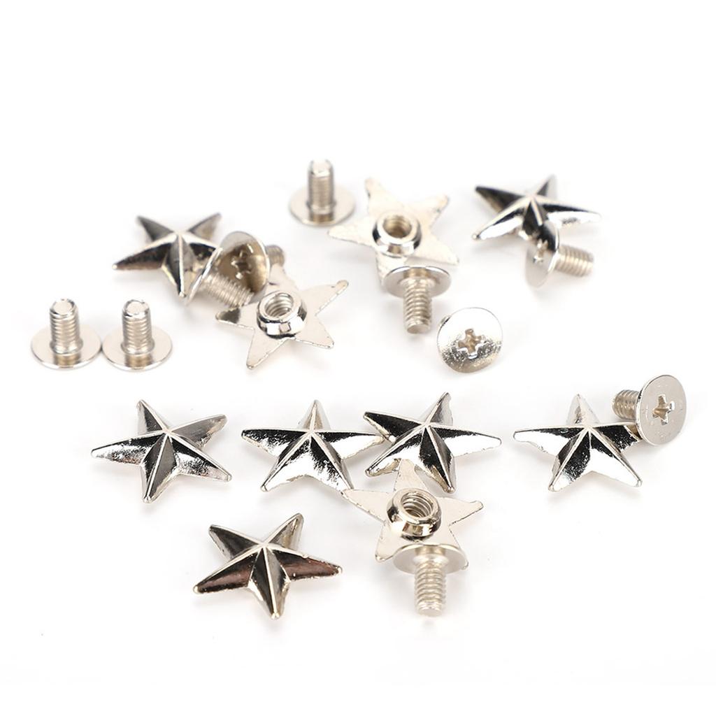 Nit în formă de stea, Meșteșuguri cu nituri, Nasture cu țintă, Nit din aliaj de zinc pentru pantofi, genți, decorațiuni vestimentare, argintiu