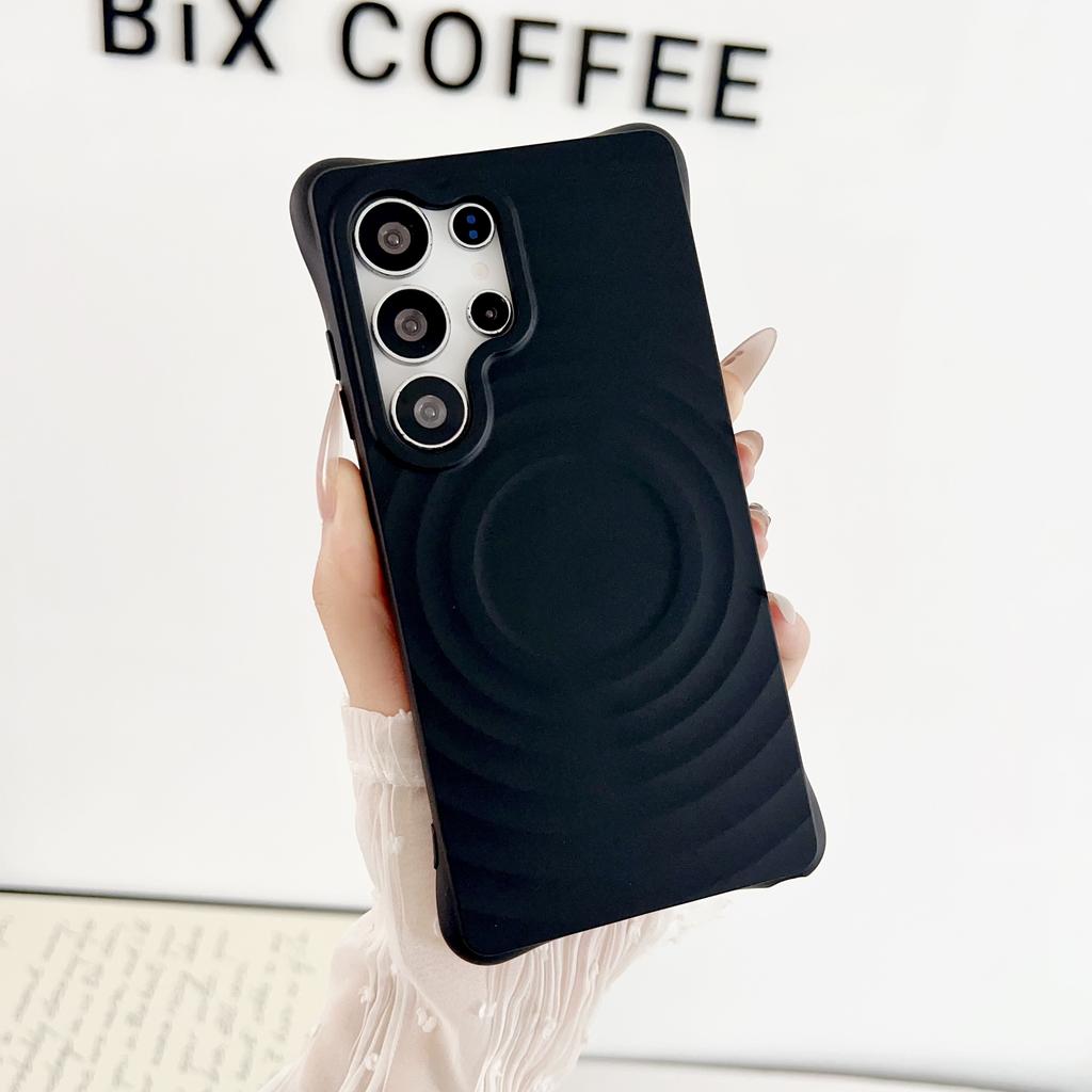 Per Custodia in Silicone con Motivo a Onde d'Acqua Samsung S2 S24 S23 Ultra Plus FE Ricarica Wireless Magnetica Protezione Bumper Copertura Morbida a Onda