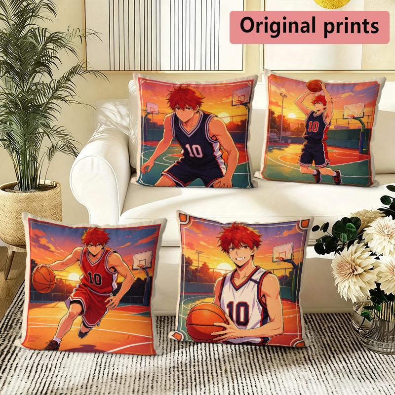Anime Basketball Boy Throw Pillow Covers Pattern Cushion Cover Suitable for Sofa Bedroom Car Pillow Cover