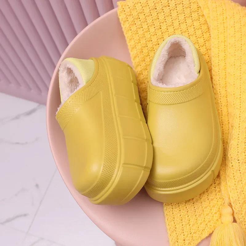 

Модные модные мягкие женские тапочки теплые плюшевые водонепроницаемые тапочки на платформе сплошные шлепанцы обувь для спальни домашняя обувь на толстой подошве Zapatillas De Mujer 37-38 жёлтый