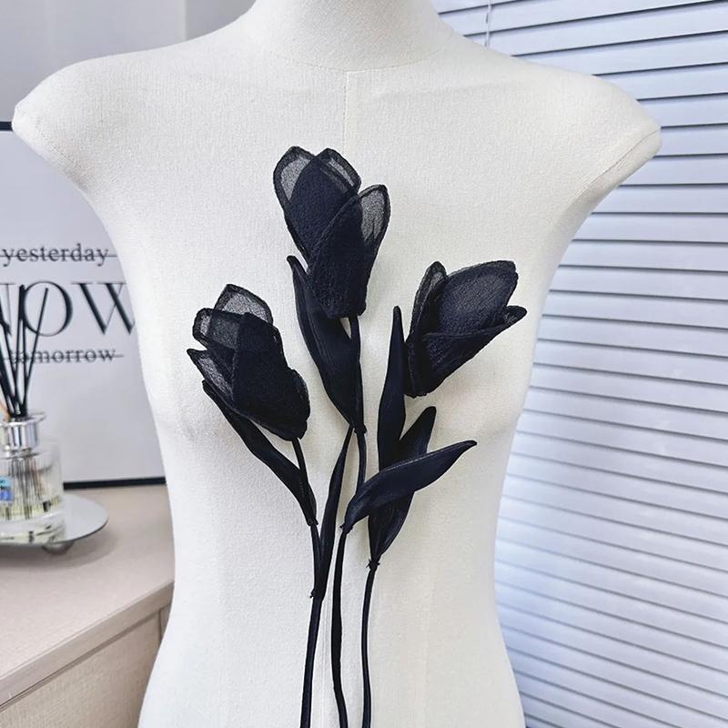 Solid Color Clothing Accessories Simplicity Flower Shape Dress Decoration Diy Simulation Flower Accessories