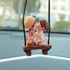 Anime Car Accessories Cute Couple on Swing Car Accessories Interior Romantic Couple Rearview Mirror Swing Pendant Ornament Gift
