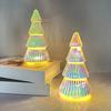 LED Light Up Glass Christmas Tree Ornament, Desktop Holiday Decoration For Home