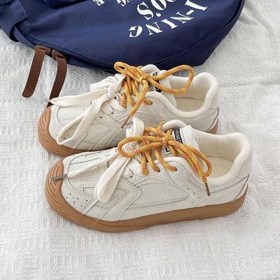 Spring New Breathable Flat-bottomed Casual Shoes Women's 2024 American Retro Niche Design Contrasting Color Versatile Sports Shoes
