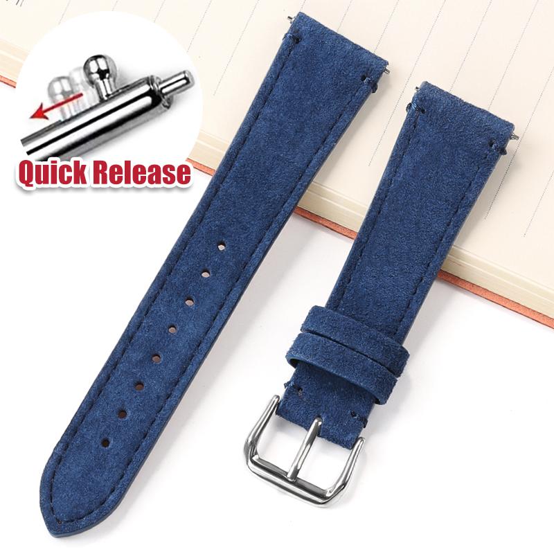 Quick Release Soft Suede Watch Strap for Omega 20/22mm for Huawei Watch Gt3/Gt4 Bracelet Women Men Universal Calfskin Wristband