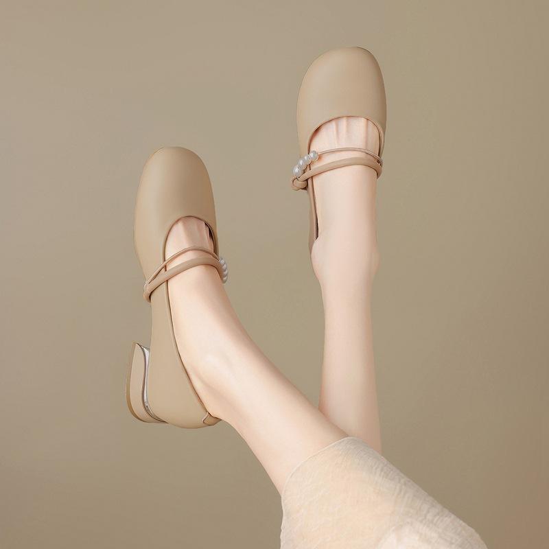 Søte Retro Mary Jane Sko Grunne Sko Franske Dame Sko Temperament Allsidige Små Lærsko