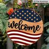 2D Flat Aluminum Independence Day Style Welcome Sign Wall Decoration, Available In Multiple Sizes, Traditional Country Style. Suitable for Living