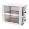 Schreibtisch mit 2 Schubladen, Kunststoff, stapelbar, transparent, Desktop-Aufbewahrungsbox für Büromaterial, für Zuhause, Wohnheim