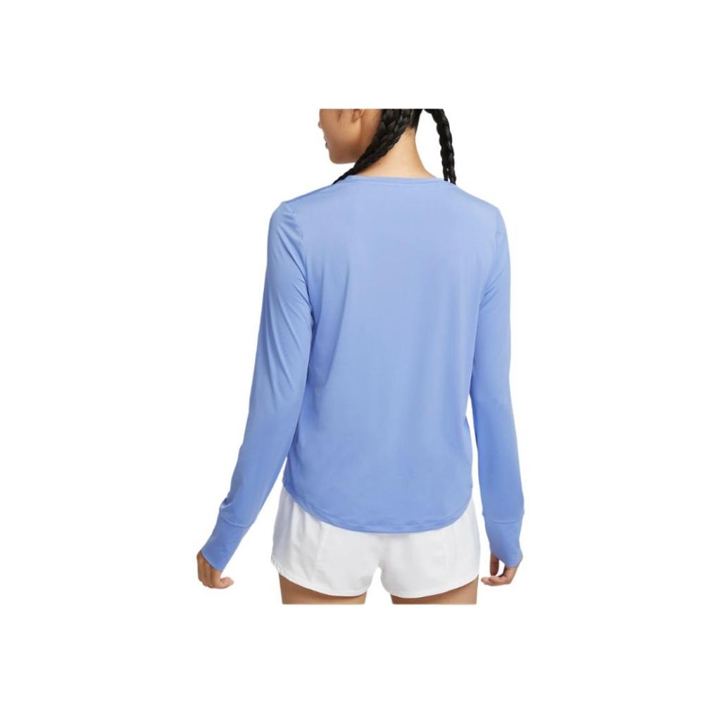 Nike Dri-Fit One Moisture-Wicking Crew Neck Pullover Quick-Dry Long Sleeve T-Shirt Women T-Shirt Blue FN2802494