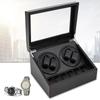 4+6 Automatic Watch Winder Box Carbon Fiber Display Case 10 Watch Storage Rotation