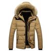 Winter New Men Warm Cotton Jacket Coats Windbreak Thick Warm Fur Collar Hooded Parka Down Jackets Outerwear Thick Male Warm Overcoat Wool Liner Coat