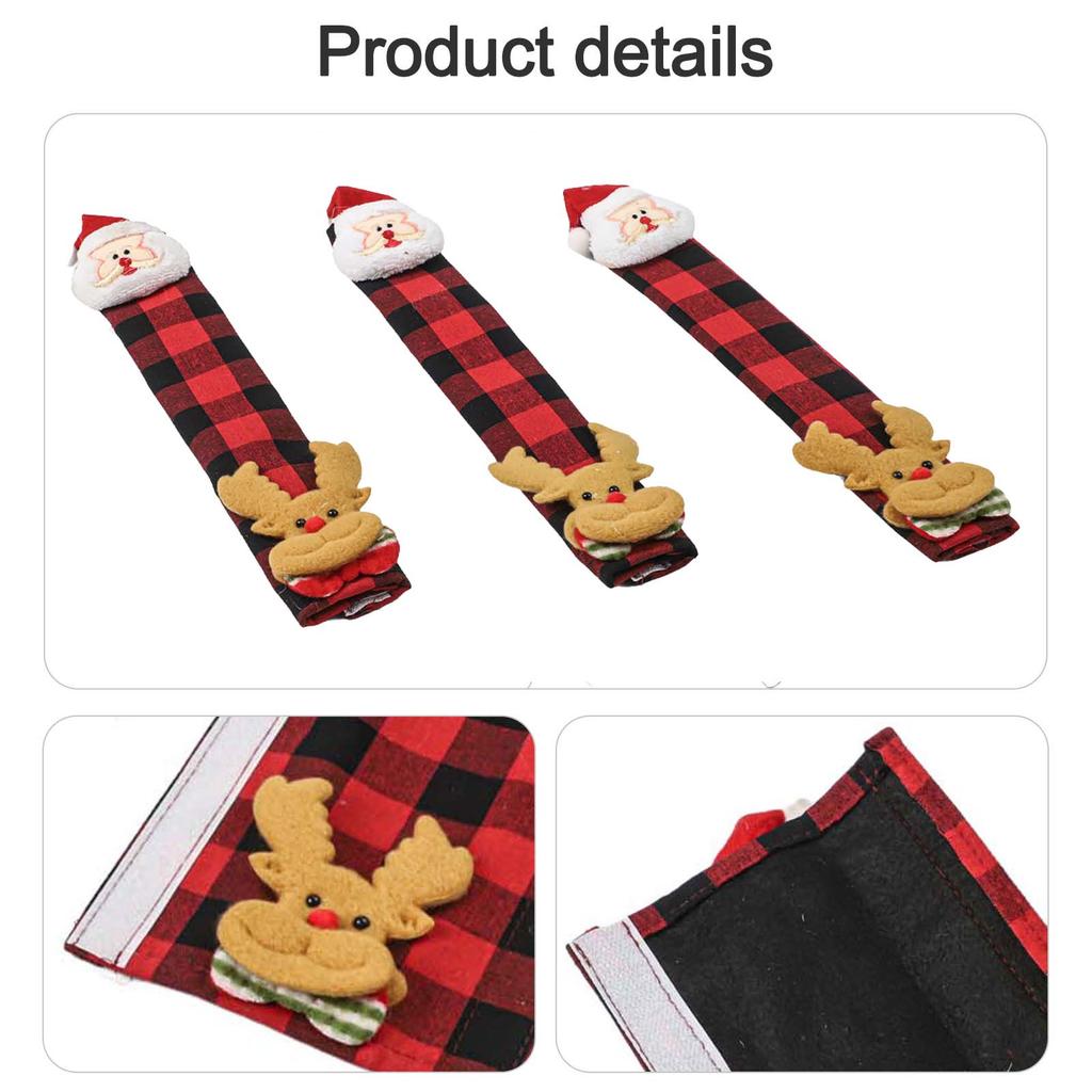 3D Design Abdeckungen Weihnachts-Griffabdeckungen Leicht zu reinigen Elch-Thema Mehrere Größen erhältlich Schutzfunktion Weihnachtsmann-Design