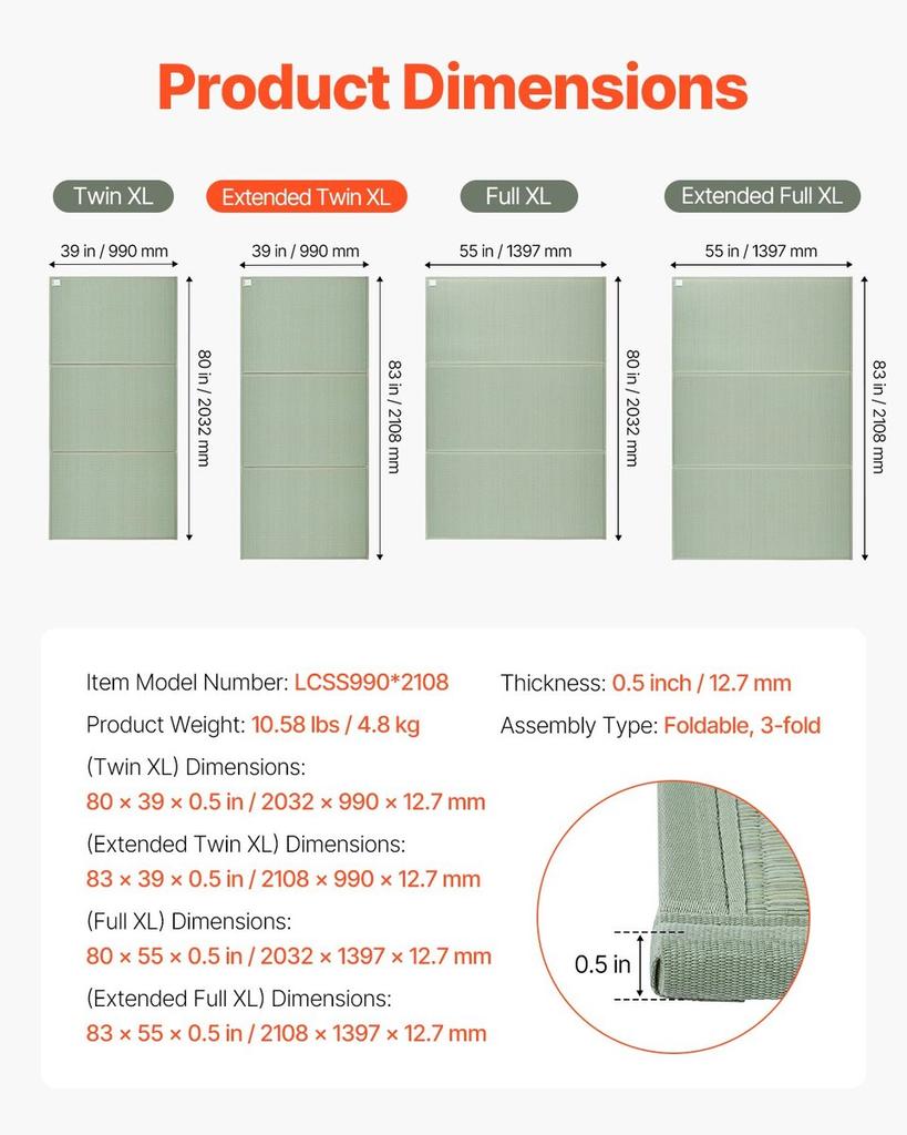 Japanese Tatami Mat Full Foldable & Non-Slip Rush Grass Tatami Mattress