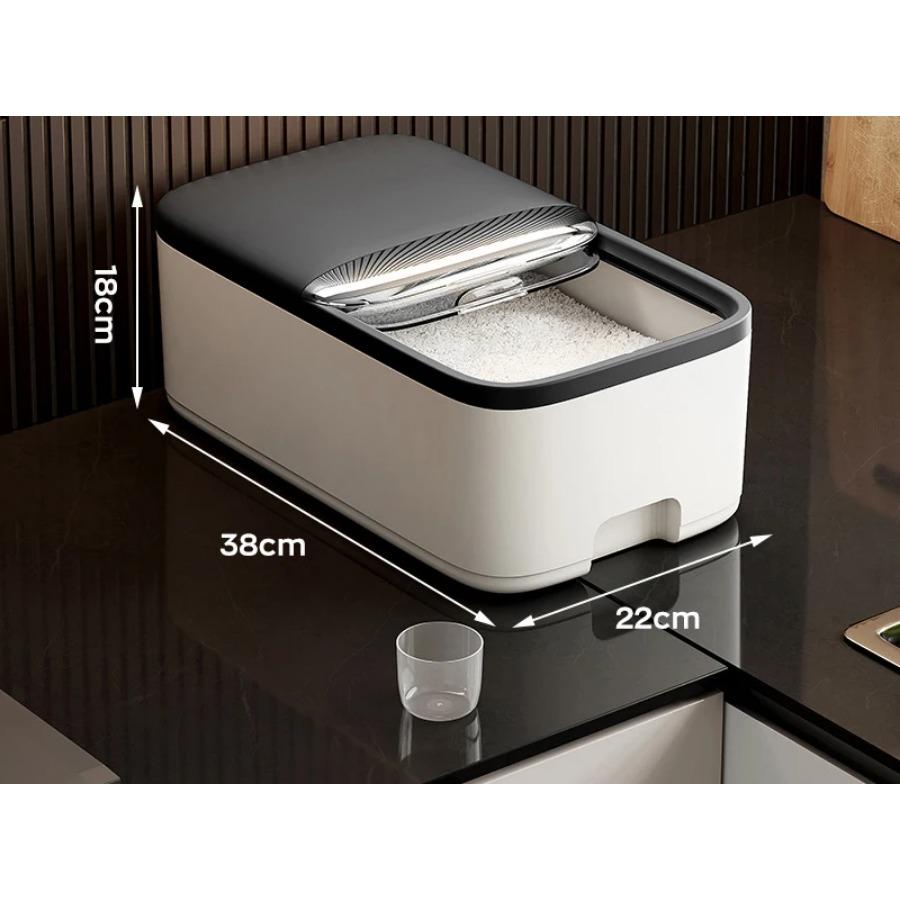 10KG Rice Storage Box Home with Lid Insect Proof Moisture Proof Rice Box Grain Sealed Jar Kitchen Container Storing Dry Grain