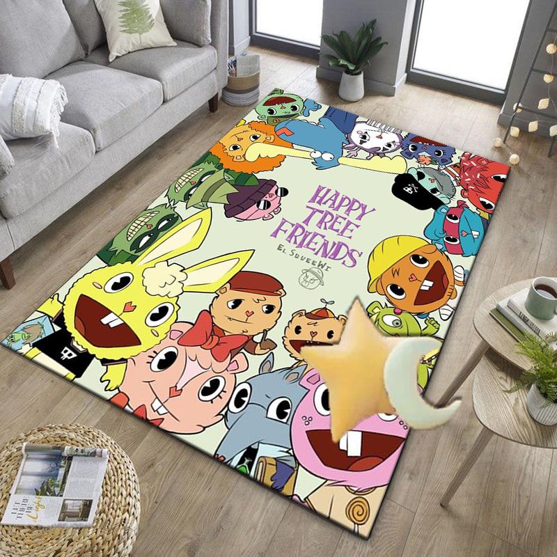 Happy Tree Friends Anniversary Office Rug Chair Mat, Game Carpet, Suitable for Front Door, Bedroom, Living Room, Desk, Holiday Gift