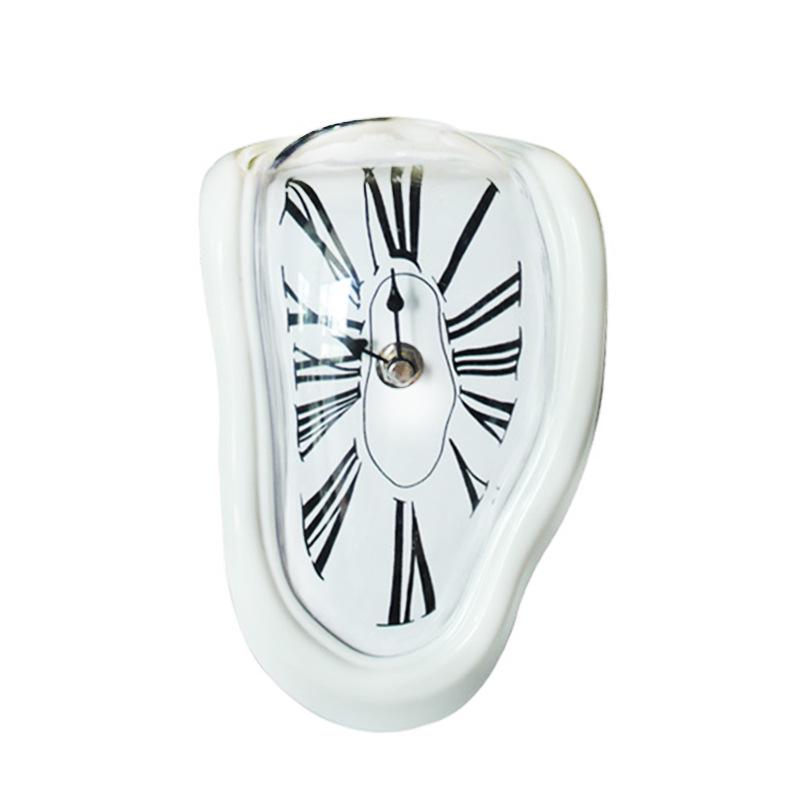 Retro Minimalist Distorted Roman Numeral Wall Clock - Silent Clock for Home, Bedroom & Living Room