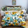 Sunflowers Skulls Woodgrain Bedding Duvet Cover Sets Duvet Covers Pillowcases Gifts (1 * Duvet Cover 2 * Pillowcases, Without Duvet Insert)