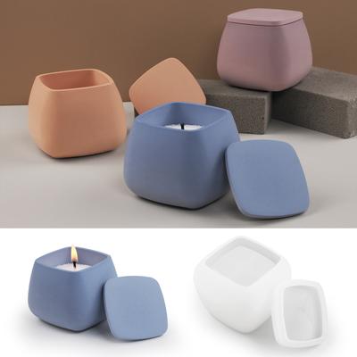 Sqaure Shaped Candle Cup Καλούπια σιλικόνης Κυβικού σχήματος βάζο ρητίνης Καλούπια σιλικόνης για εποξειδική ρητίνη θήκη κεριών Βάζο αποθήκευσης
