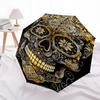 1pc   Skull Umbrella Portable Folding Umbrella Iron Frame Hole Bone Structure Outdoor Home Umbrella